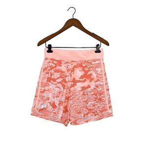 Under Armour Womens Pink Camo Fitted Speed Pocket Athletic Shorts Size Medium